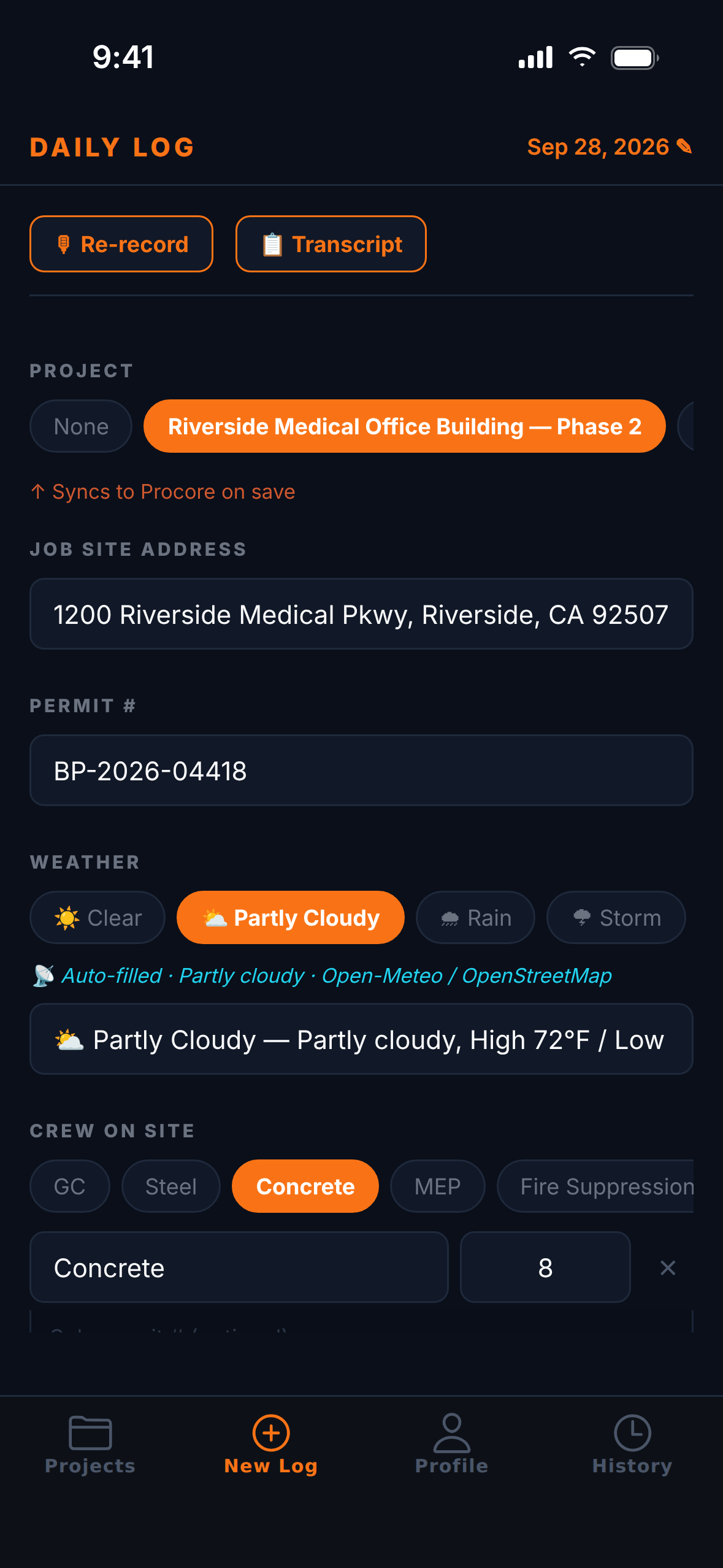 Daily log: Structured by AI in seconds