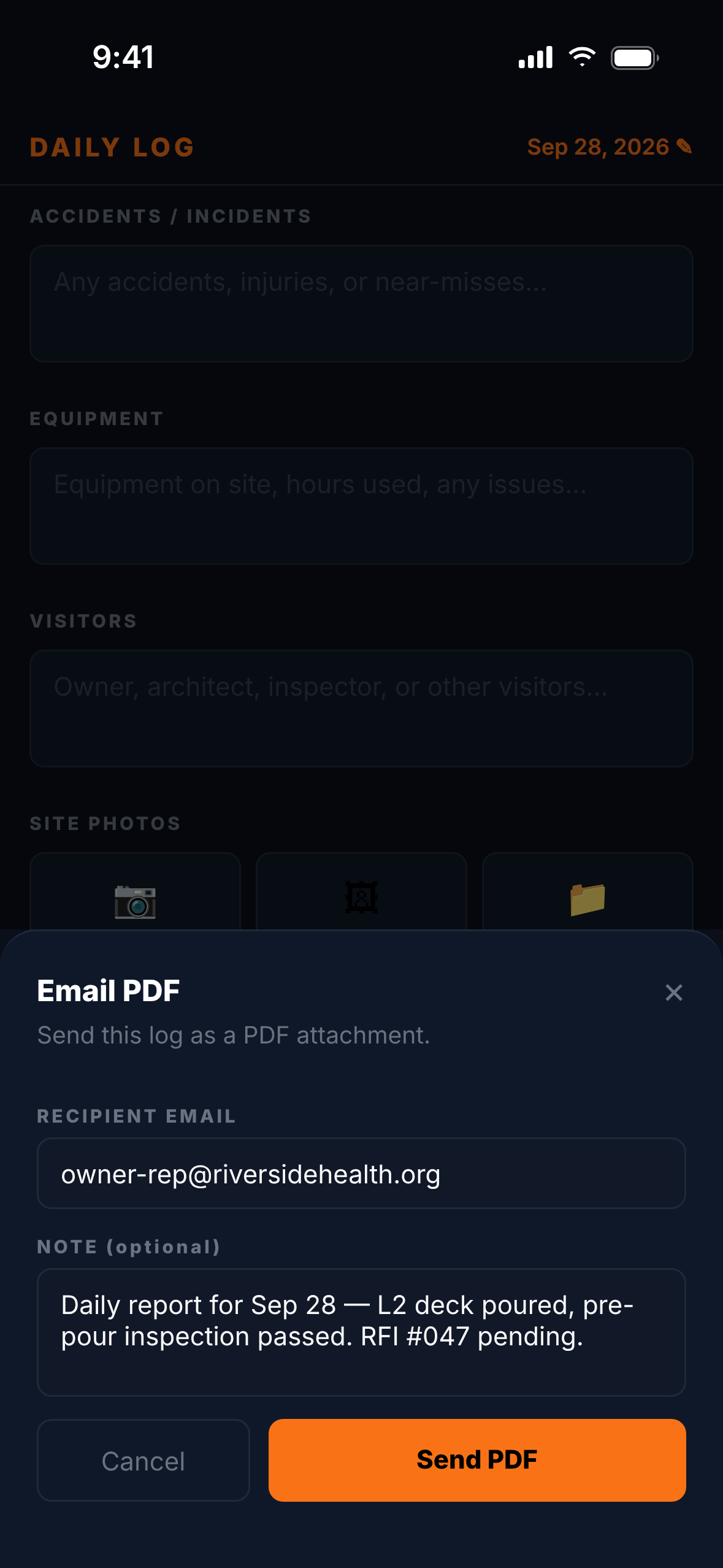 PDF export: Ready to email or file